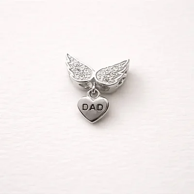 Berloque separador anjo com plaquinha DAD BQ007 ( Prata 925 )