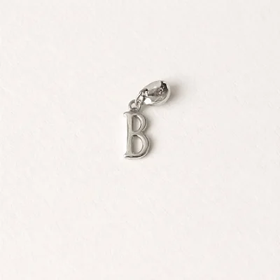 Berloque com letra B lisa BQ042 ( Prata 925 )