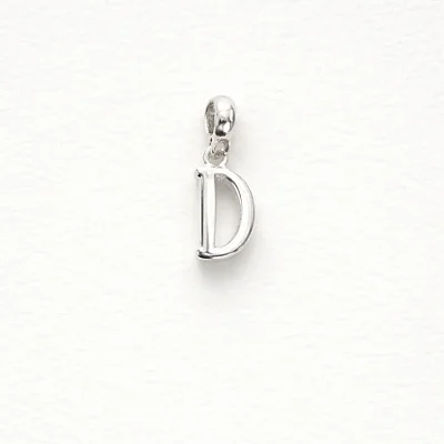 Berloque com letra D lisa BQ044 ( Prata 925 )