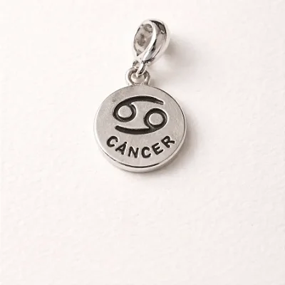 Berloque signo plaquinha CÂNCER BQ067 ( Prata 925 )