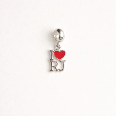 Berloque estado I Love (coração) RJ BQ092( Prata 925 )