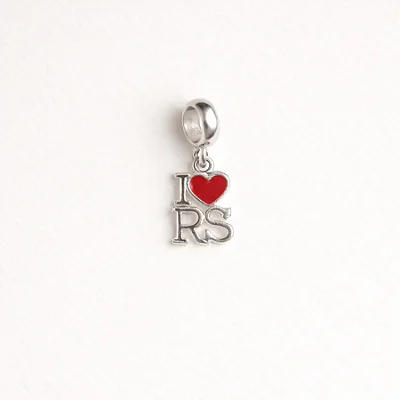 Berloque estado I Love (coração) RSBQ096 ( Prata 925 )