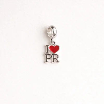 Berloque estado I Love (coração) PR BQ102 ( Prata 925 )