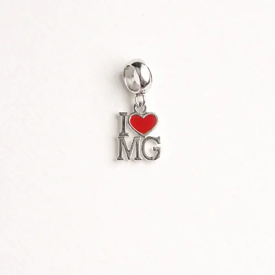 Berloque estado I Love (coração) MG BQ103 ( Prata 925 )