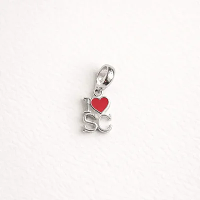 Berloque estado I Love (coração) SC BQ108 ( Prata 925 )