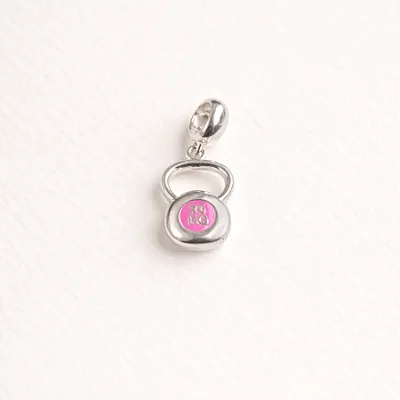 Berloque peso academia 20K rosa BQ116 ( Prata 925 )