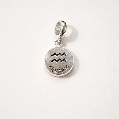 Berloque signo AQUÁRIO BQ126 ( Prata 925 )