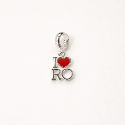 Berloque estado I Love (coração) RO BQ138 ( Prata 925 )