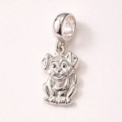 Berloque cachorro preenchido grande BQ157 ( Prata 925 )