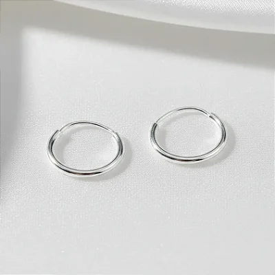 Brinco Argola pequeno 12,5mm B014 ( Prata 925 )