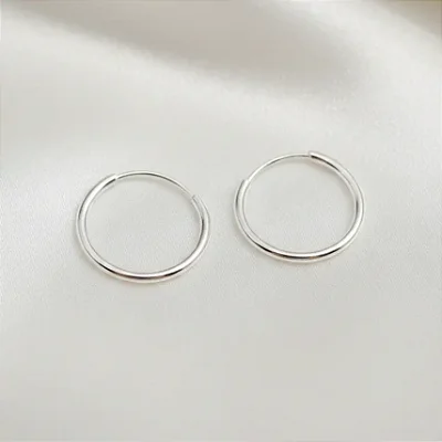 Argola redonda 21MM B019 ( Prata 925 )