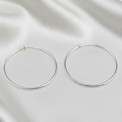 Brinco argola redonda 27,5mm B030 ( Prata 925 )