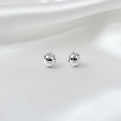 Brinco bolinha maciça 4,0mm B061 ( Prata 925 )