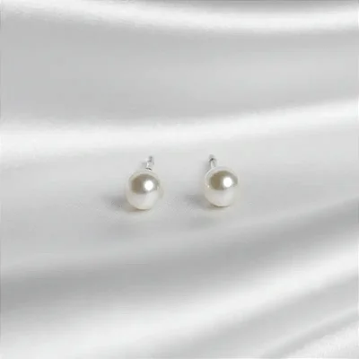BRINCO EM PRATA PÉROLA 3,0MM B185 ( Prata 925 )