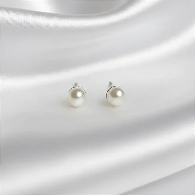 BRINCO EM PRATA - PÉROLA 4,0MM B186 ( Prata 925 )