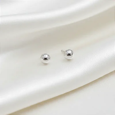 Brinco bolinha 5,0MM B192 ( Prata 925 )