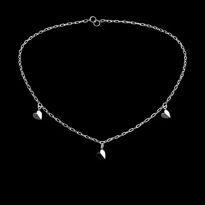 Chocker com corações 3D CCH023 ( Prata 925 )