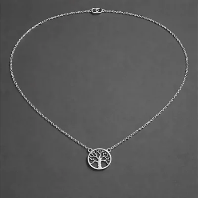 GARGANTILHA ÁRVORE DA VIDA CAULE CRAVEJADO BRANCO GGT005 ( Prata 925 )