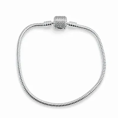 PULSEIRA PANDORA FIO ESPECIAL CRAVEJADA 16 CM PPA018 ( Prata 925 )
