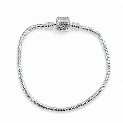 PULSEIRA PANDORA FIO ESPECIAL CRAVEJADA 19 CM PPA021 ( Prata 925 )