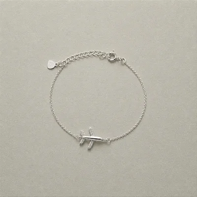 PULSEIRA AVIÃO CRAVEJADO CPU068 ( Prata 925 )
