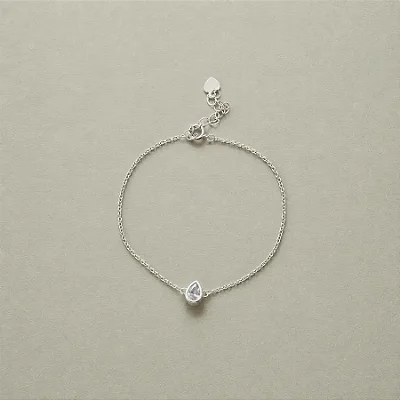 PULSEIRA GOTA CENTRAL BRANCA CPU070 ( Prata 925 )
