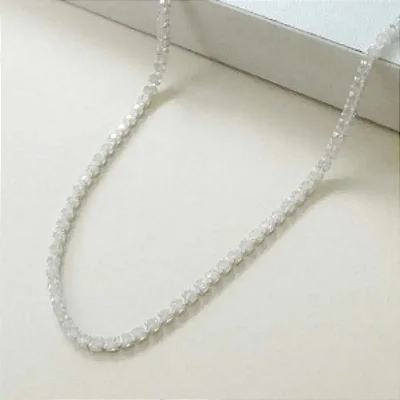 Corrente Rivieira fina com pedras de zircônias brancas - 35+5cm CRV002 ( Prata 925 )