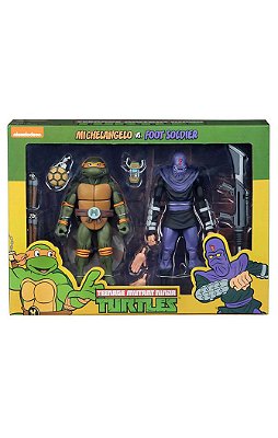 Michelangelo Vs. Foot Soldier: Tartarugas Ninja (Teenage Mutant Ninja Turtles) Pack - Neca