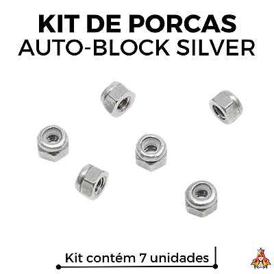 Kit 7 Porcas Custom Auto-Block Silver Nuts