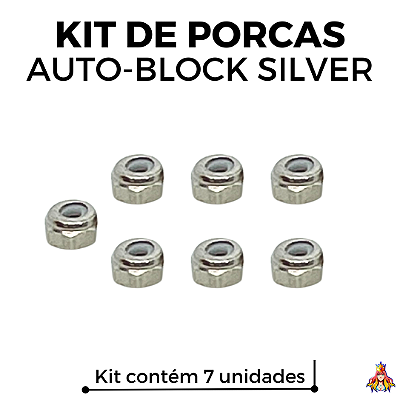 Kit 7 Porcas Custom Auto-Block Silver Nuts