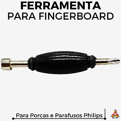 Mini Ferramenta Fingerboard Preta - Porcas e Parafusos