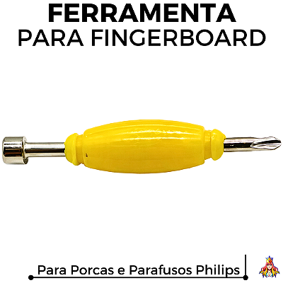 Mini Ferramenta Fingerboard Amarela - Porcas e Parafusos