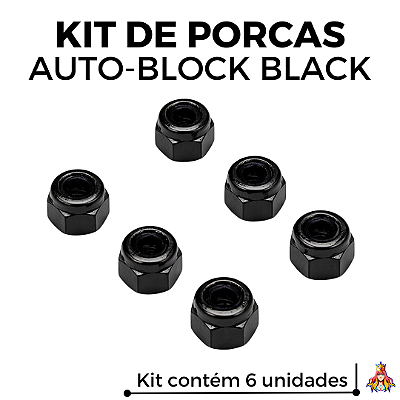 Kit 6 Porcas Custom Auto Block - Black Edition