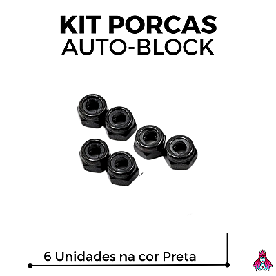 Kit 4 Porcas Auto-Block Custom ''DARKNUTS'' (Lock-Nuts) (6 unidades)