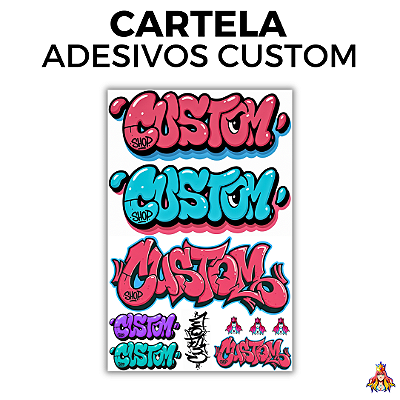 Cartela de Adesivos *Custom Gang* - 10 Adesivos