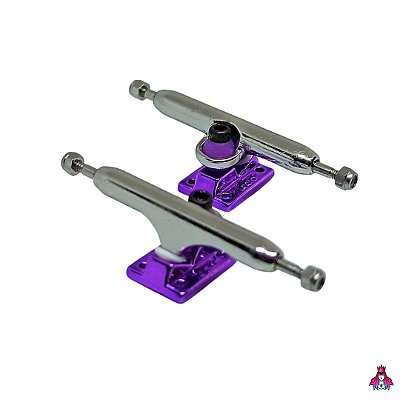 Par de Trucks Completos marca *Leefai* V3 *34mm* Kingping Invertido cor Roxo Anodizado (Importado)(4 Kingpings)