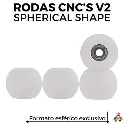 Kit de Rodas Custom CNC's V2 Spherical Shape cor White