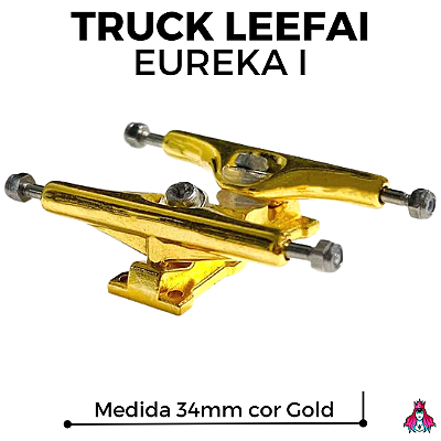 Par de Trucks Completos marca *Leefai* modelo Réplica dos trucks DT-Zero Eureka I / 34mm cor Gold