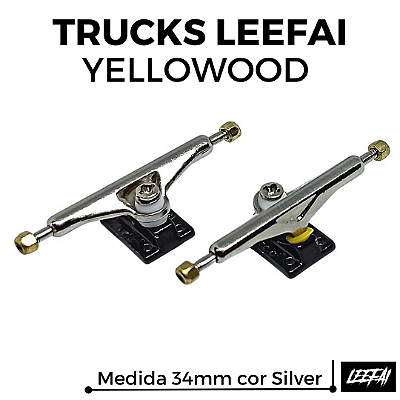 Par de Trucks Leefai Yellowood 34mm cor Silver&Black