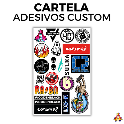 Cartela Grande Adesivos *Brands* - 21 Adesivos