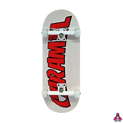 Setup Completo Deck Caramel Collab Vals White 34x96mm + Rodas Custom *CNC V2* White + Truck PRO 2.0 34mm White + Tape + Pivot Cups