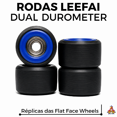 Rodas Leefai modelo ''Dual-Durometer'' cor Black & Blue