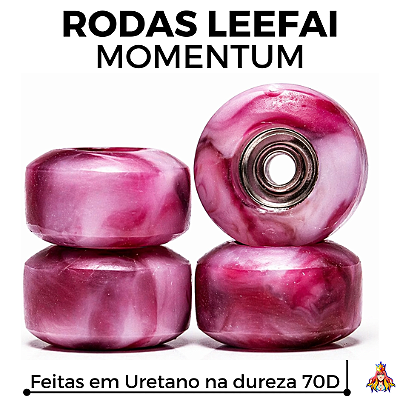 Rodas Leefai modelo "Momentum" Urethane 70D cor Cherry