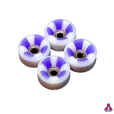 Kit de rodas *Custom* modelo *Ultra-Glide* Double Layer Urethane 60D cor White & Purple  (EXTRA GRIP)(Medida 8.5mm X 4.8mm)(60D)(Super Soft)