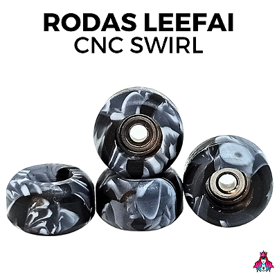 Kit de rodas *Leefai* modelo *CNC's Swirl* Preto e Branco