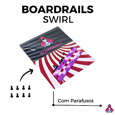 Kit de Boardrails C/ Parafusos marca *Custom* versão ''Swirl'' cor *Purple & White*