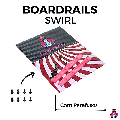 Kit de Boardrails C/ Parafusos marca *Custom* versão ''Swirl'' cor *Pink & White*