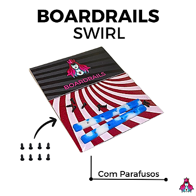 Kit de Boardrails C/ Parafusos marca *Custom* versão ''Swirl'' cor *Blue & White*