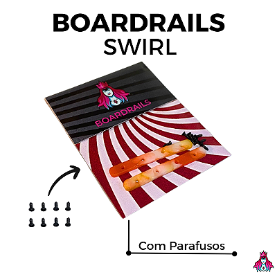 Kit de Boardrails C/ Parafusos marca *Custom* versão ''Swirl'' cor *Orange & White*