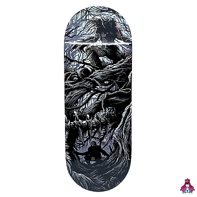 Deck marca Custom linha *Premium Series* medida 34x96mm modelo “The Predador“ + Tape Alien Stardust V2 (100% Maple)